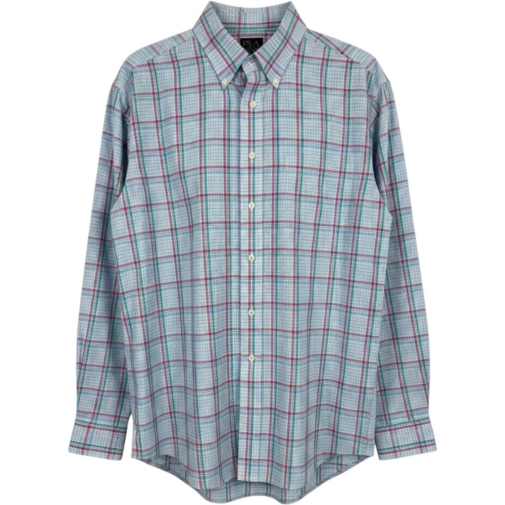 Jos. A. Bank Travelers Collection Mens Tailored Fit Plaid Button Down Shirt M